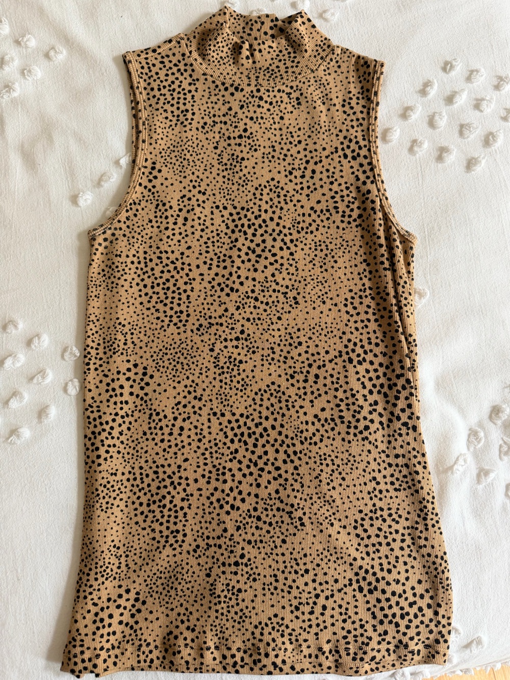 GAP Tan and Black Leopard Print Ribbed Tank